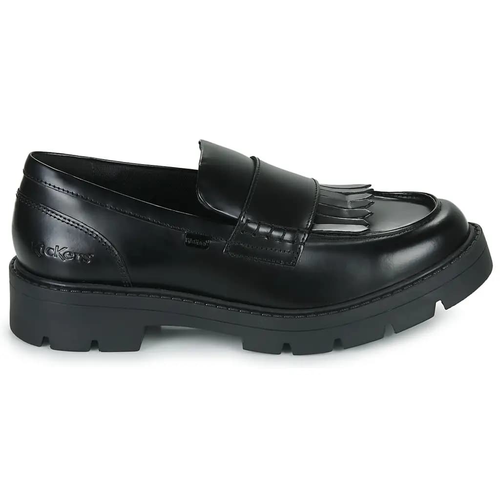 KICKERS KORI KILTY BLK LEATHER SHOES — (1-16672)