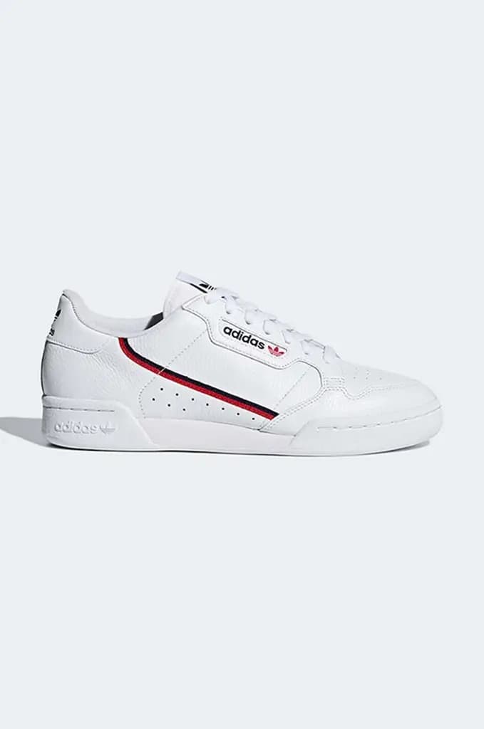 ADIDAS ORIGINALS CONTINENTAL 80 TRAINERS - WHITE/BLUE/RED — (g27706)