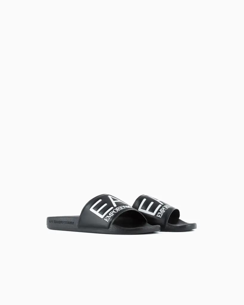 EA7 VIS SLIDE - BLACK/WHITE/BLACK — (xcc22-xcp001-0002)