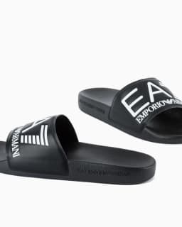 EA7 VIS SLIDE - BLACK/WHITE/BLACK — (xcc22-xcp001-0002)