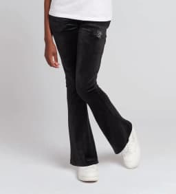 JUICY COUTURE Diamante Velour Bootcut Jogger - Jet Black — (jbx6359-102)