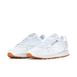 REEBOK CL LEATHER TRAINERS - WHITE/GUM — (100008491)