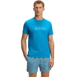 HUGO BOSS LARGE CHEST LOGO TEE  - TURQUOISE/AQUA — (50491706-443)