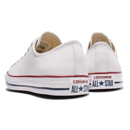 CONVERSE CHUCK TAYLOR LEATHER OX TRAINERS - Leather Optical White — (132173c)
