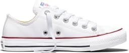 CONVERSE CHUCK TAYLOR LEATHER OX TRAINERS - Leather Optical White — (132173c)