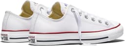 CONVERSE CHUCK TAYLOR LEATHER OX TRAINERS - Leather Optical White — (132173c)