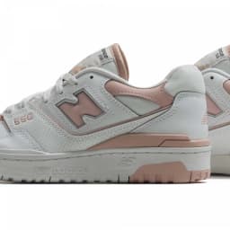 NEW BALANCE WOMENS 550 TRAINERS - White/Baby Pink/White — (bbw550bp)