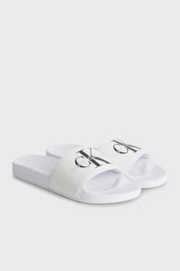 Calvin Klein CLAVIN KLEIN WOMENS SLIDERS - White — (yw0yw00103ybr)