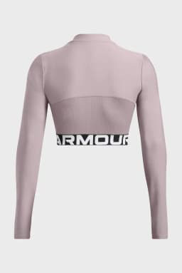 UNDER ARMOUR W AUTHENTICS RIB CROP 1/4 ZIP - TETRA GREY