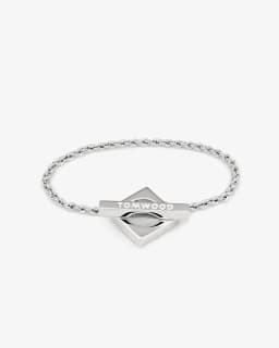 TOM WOOD SQUARE ROPE BRACELET - SILVER