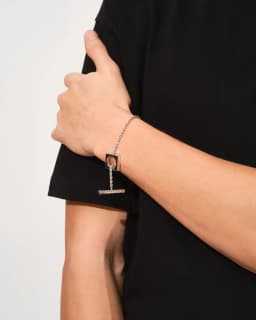 TOM WOOD SQUARE ROPE BRACELET - SILVER