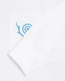 SOUTH2 WEST8 L/S ROUND POCKET TEE - CIRCLE HORN - WHITE — (ns840-a)