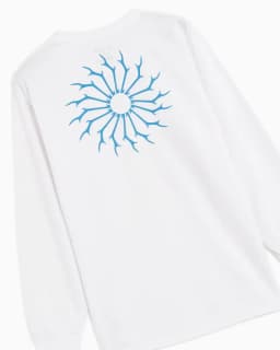SOUTH2 WEST8 L/S ROUND POCKET TEE - CIRCLE HORN - WHITE — (ns840-a)