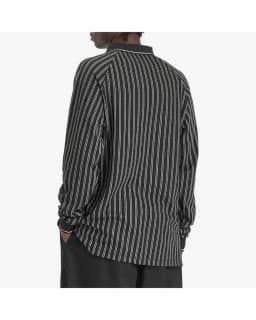 METALWOOD RIBBED LS POLO - BLACK — (mws25-04-11-blk)
