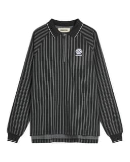 METALWOOD RIBBED LS POLO - BLACK — (mws25-04-11-blk)