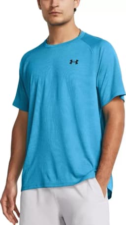 UNDER ARMOUR UA TECH TEXTURED SS - CAPRI/ BLACK — (1382796-419)