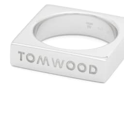TOM WOOD SQUARE RING - SILVER — (101411)