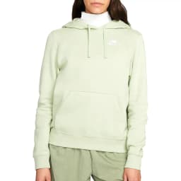 NIKE W CLUB FLC STD PO HDY - HONEYDEW/WHITE — (dq5793-343)