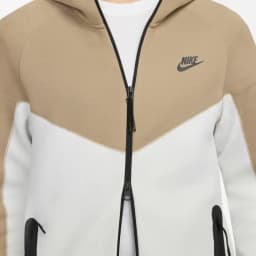 NIKE TECH FLC WR CB FZ HOOD - SUMMIT WHITE/KHAKI — (fb7921-121)