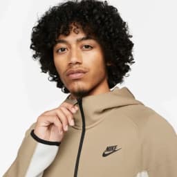 NIKE TECH FLC WR CB FZ HOOD - SUMMIT WHITE/KHAKI — (fb7921-121)