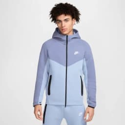 NIKE TECH FLC FZ WR HOOD - LT ARMORY BLUE/ASHEN SLATE — (fb7921-440)