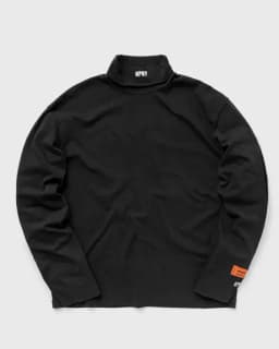 HERON PRESTON HPNY EMB ROLLNECK - BLACK WHITE — (hmab027c99jer0021001)