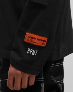 HERON PRESTON HPNY EMB ROLLNECK - BLACK WHITE — (hmab027c99jer0021001)