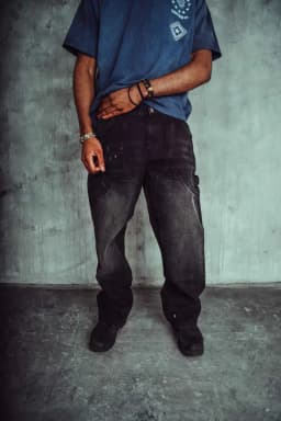 COURTSIDE HAWKIN CARPENTER DENIM JEAN - BLACK WASH — (csc00112)