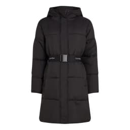 CALVIN KLEIN JEANS W LOGO BELT SHORT PUFFER - CK BLACK — (j20j221896beh)