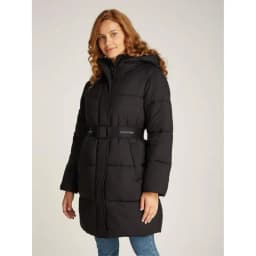 CALVIN KLEIN JEANS W LOGO BELT SHORT PUFFER - CK BLACK — (j20j221896beh)