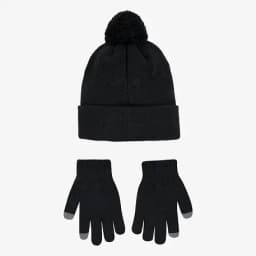 JORDAN HBR POM BEANIE SET - BLACK