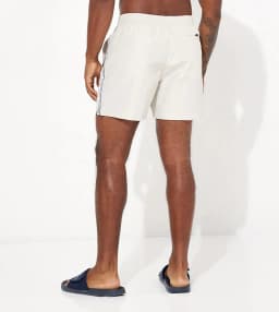 CALVIN KLEIN SWIM CORE LOGO TAPE SWIM SHORT - STONY BEIGE -  STONY BEIGE