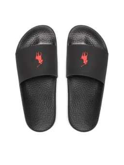 RALPH LAUREN POLO POLO SLIDE  -  BLACK/RED PP