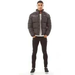 CLOSURE LONDON CONTRAST PUFFER JACKET - BLACK — (clj-3229)