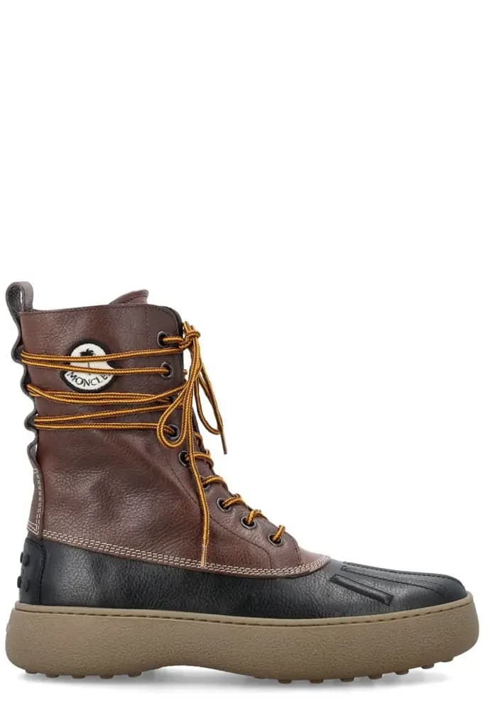 MONCLER GENIUS MONCLER X PALM ANGELS WINTER GOMMINO ANKLE BOOTS - BROWN — (4f00020-m2623-p39-39)