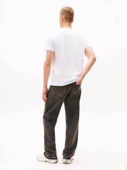 Tommy Hilfiger TOMMY JEANS REG LINEAR LOGO TEE - WHITE — (dm0dm20744ybr)