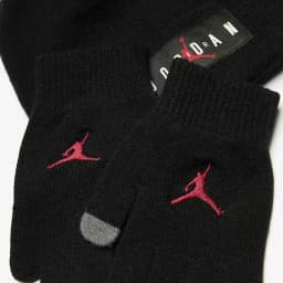 JORDAN HBR POM BEANIE SET - BLACK — (9a0576-023)