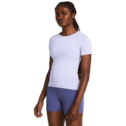 UNDER ARMOUR W SEAMLESS TEE - Celeste / White — (1379149-539)