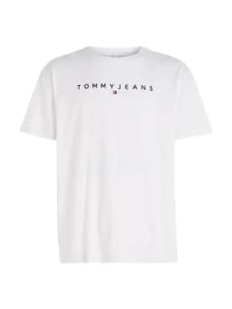 Tommy Hilfiger TOMMY JEANS TJM REG LINEAR LOGO TEE - WHITE — (dm0dm17993ybr)