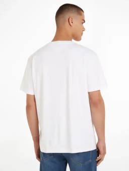 Tommy Hilfiger TOMMY JEANS TJM REG LINEAR LOGO TEE - WHITE — (dm0dm17993ybr)