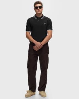 Comme des Garçons COM SHIRT FRED PERRY X CDG SHIRT SS POLO - BLACK — (fn-t502-w24-1)
