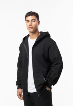 CLOSURE LONDON RELAXED FIT HOODED ZIP  SUIT - BLACK — (clsr-4379black)