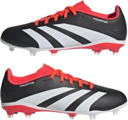 ADIDAS PREDATOR LEAGUE FG BOOTS JUNIOR - CORE BLACK/FOOTWEAR WHITE/SOLAR RED — (ig7748)