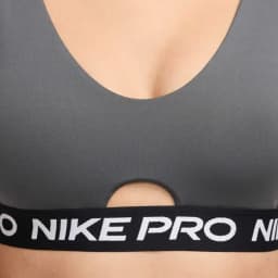 NIKE W NP INDY PLUNGE BRA SW - IRON GREY/WHITE — (hf5961-068)