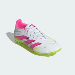 ADIDAS PREDATOR ELITE FG BOOTS JUNIOR - CLOUD WHITE/LUCID PINK/LUCID LEMON — (id3757)