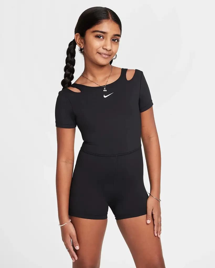 NIKE DF CUT OUT UNITARD - BLACK/WHITE