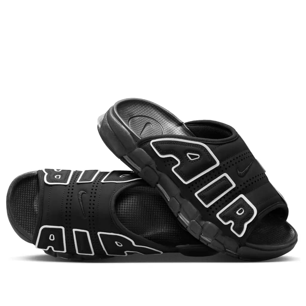 NIKE UPTEMPO SLIDE - BLACK/WHITE-BLACK-CLEAR