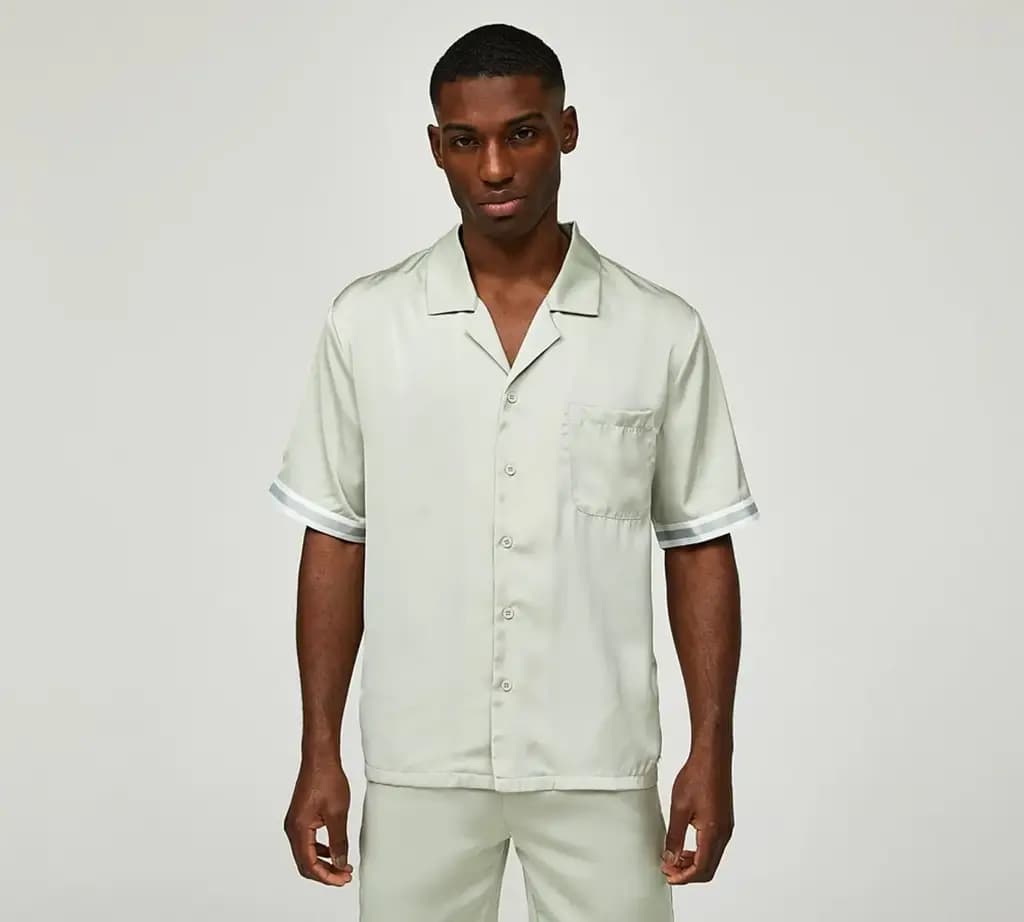 BELIER RESORT CONTRAST SHIRT - STONE — (bm-177-stone)