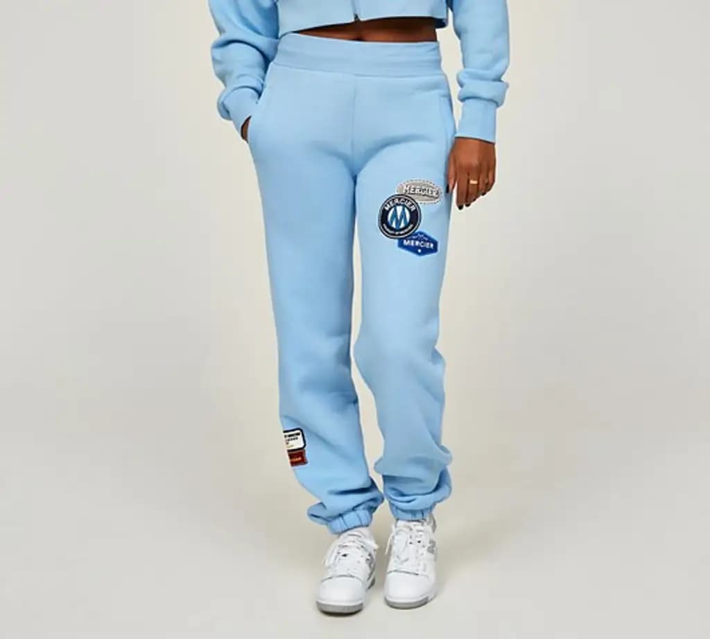 MERCIER ORIGINAL BADGE FLC PANT - PLACID BLUE — (merc-w06-pacidblu-v2)