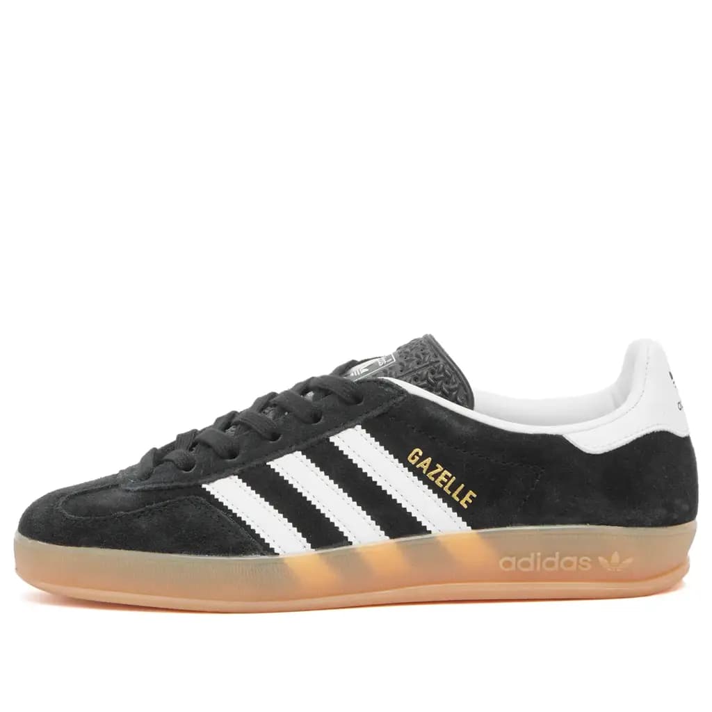 ADIDAS ORIGINALS GAZELLE INDOOR - CORE BLACK/FTWR WHITE/GUM — (ji2060-m)